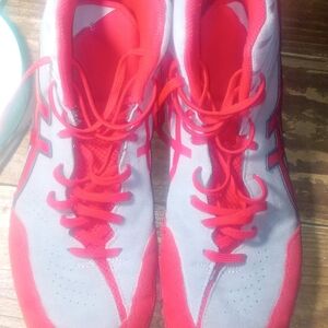 Asics Vibrant Red and Subtle Gray Athletic Shoes